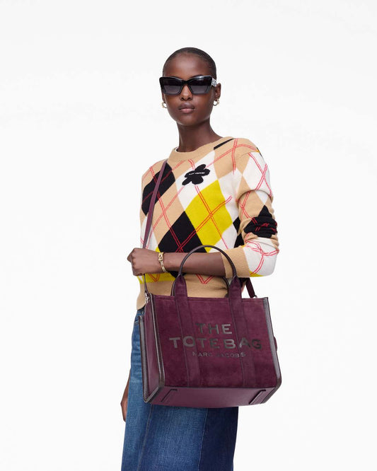 The Suede Medium Tote Bag Dark Plum
