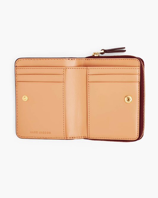 The Leather Mini Compact Wallet Cherry