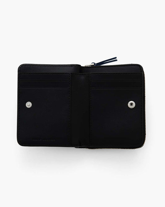 The Leather Mini Compact Wallet Blue Sea