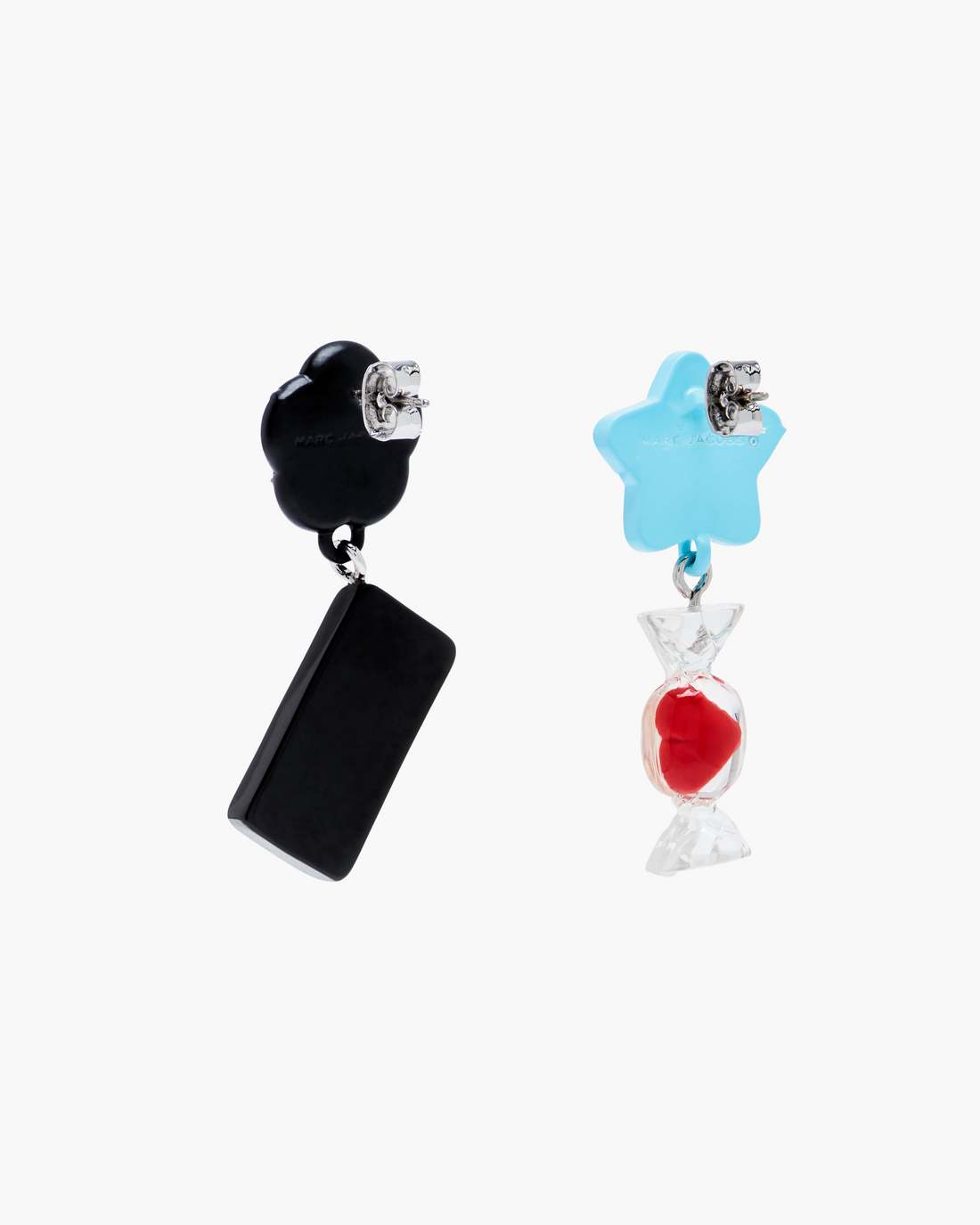 The Sticker Charm Earrings Silver Multi