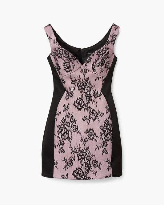 Sculpted Lace Shadow Dress Black Multi