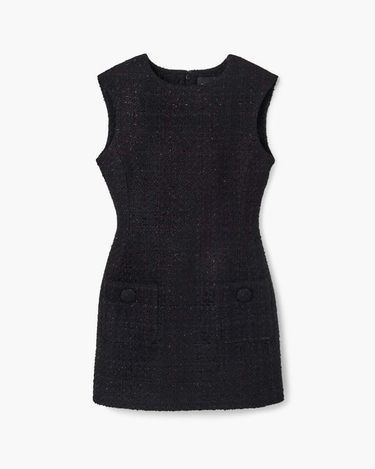 Sculptural Tweed Dress Black