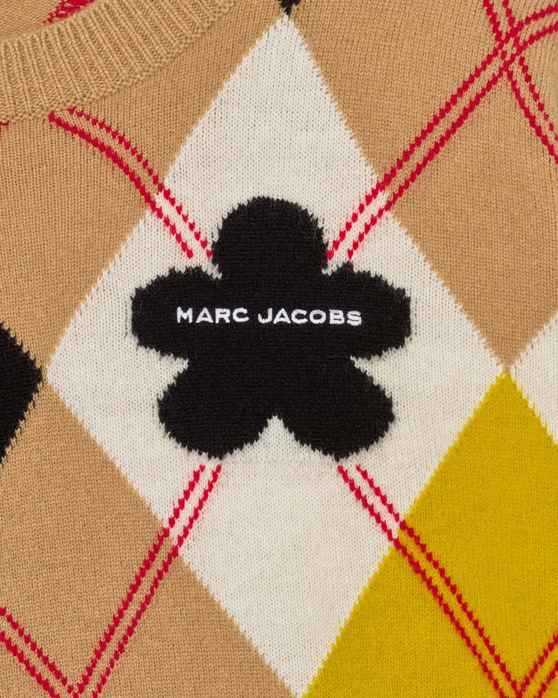Preppy Daisy Argyle Crewneck Joy Yellow Multi