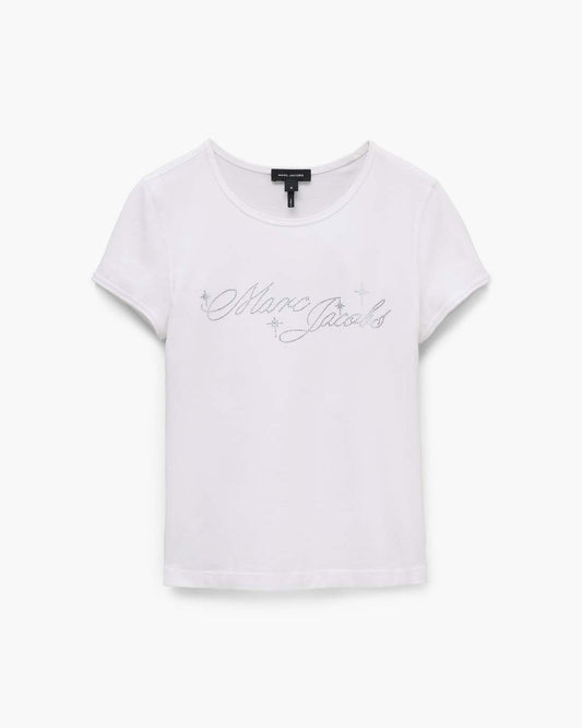 Charm Logo Shrunken Tee White