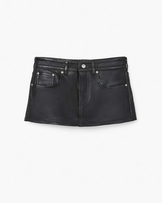 The Leather Skort Black