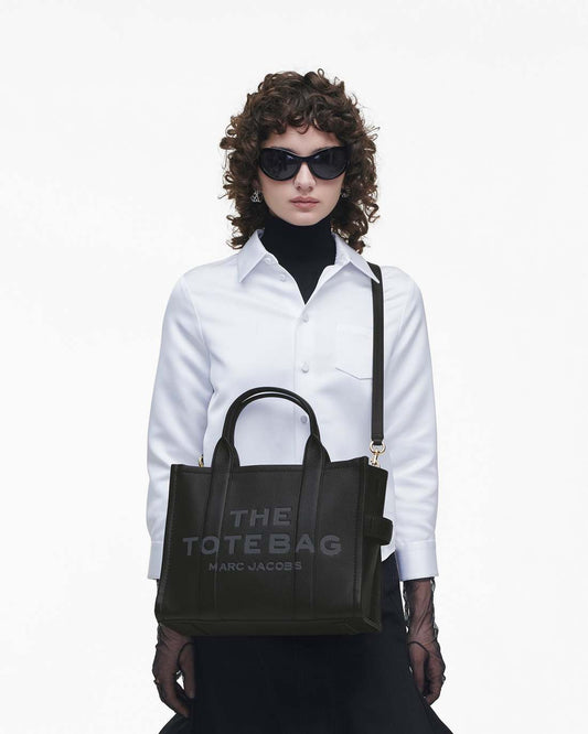 The Leather Medium Tote Bag Black