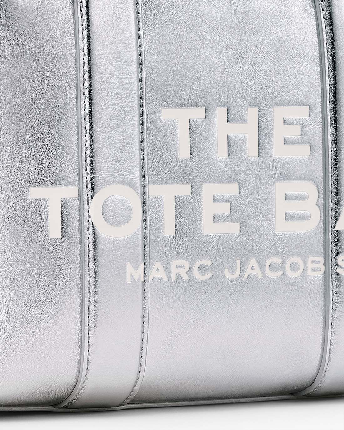 The Metallic Leather Small Tote Bag Metallic Silver