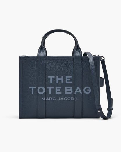 The Leather Medium Tote Bag Blue Sea