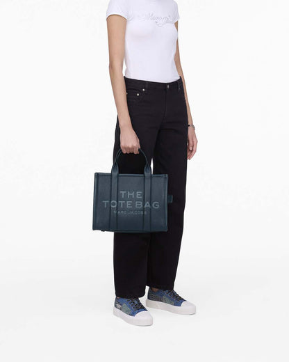 The Leather Medium Tote Bag Blue Sea