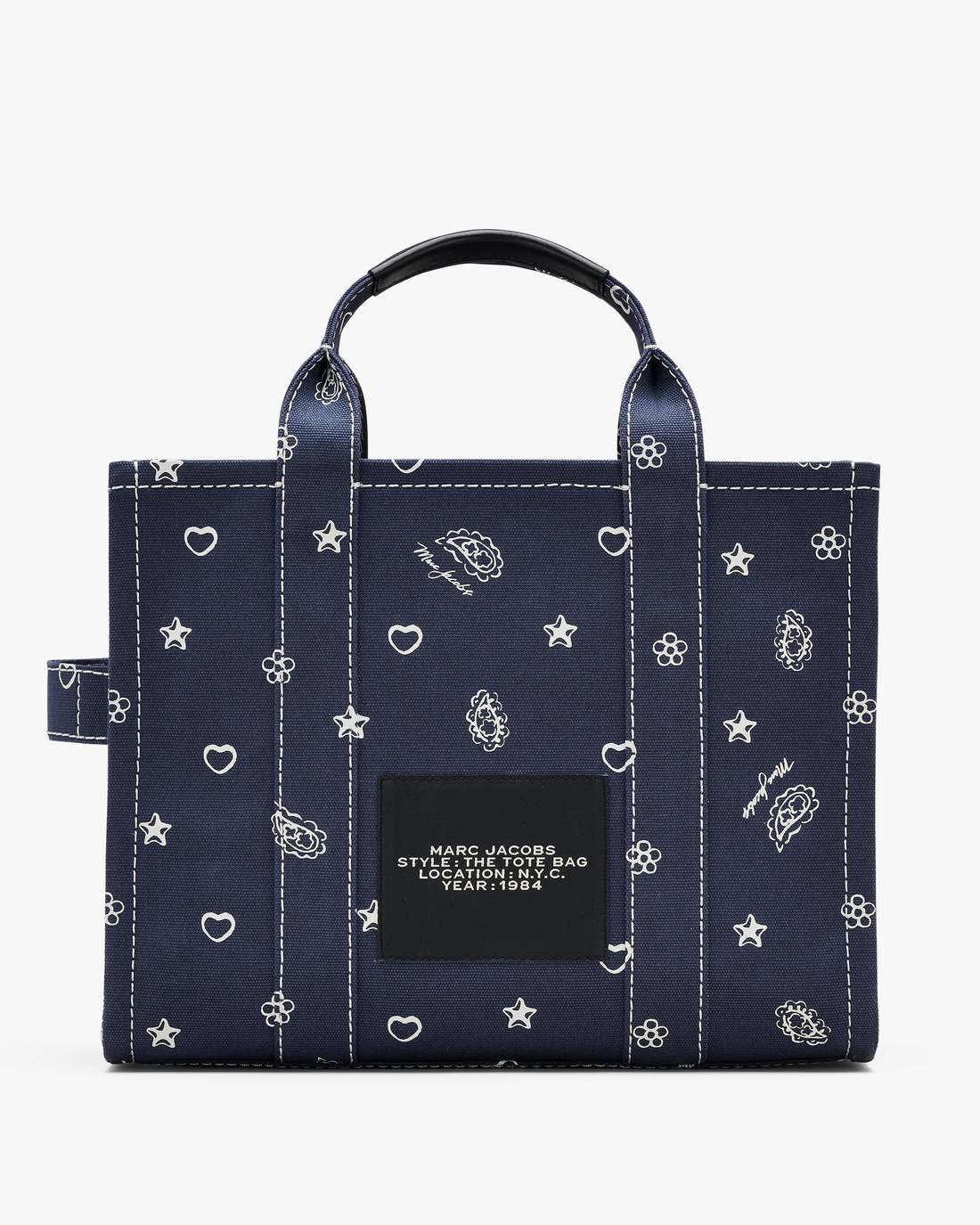 The Bandana Canvas Medium Tote Bag Navy Multi