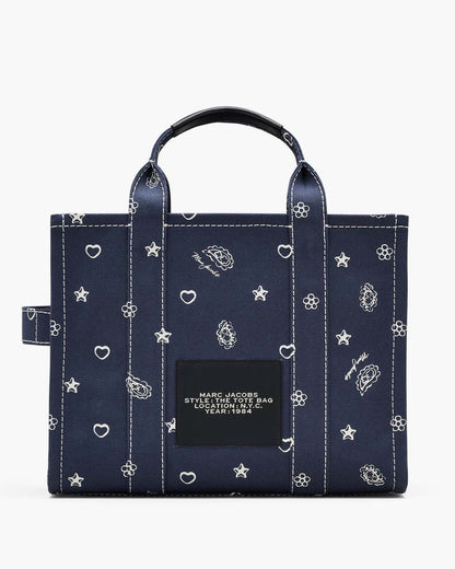 The Bandana Canvas Medium Tote Bag Navy Multi