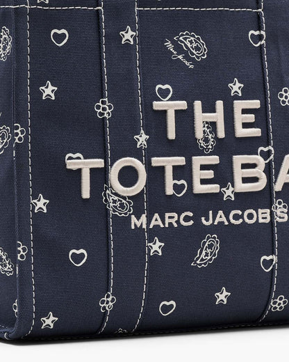 The Bandana Canvas Medium Tote Bag Navy Multi