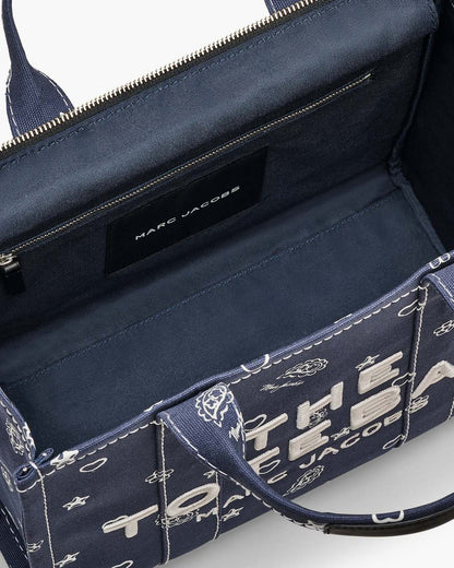 The Bandana Canvas Medium Tote Bag Navy Multi