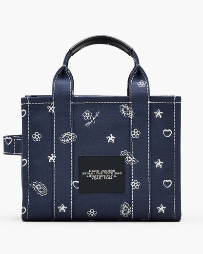 The Bandana Canvas Small Tote Bag Navy Multi