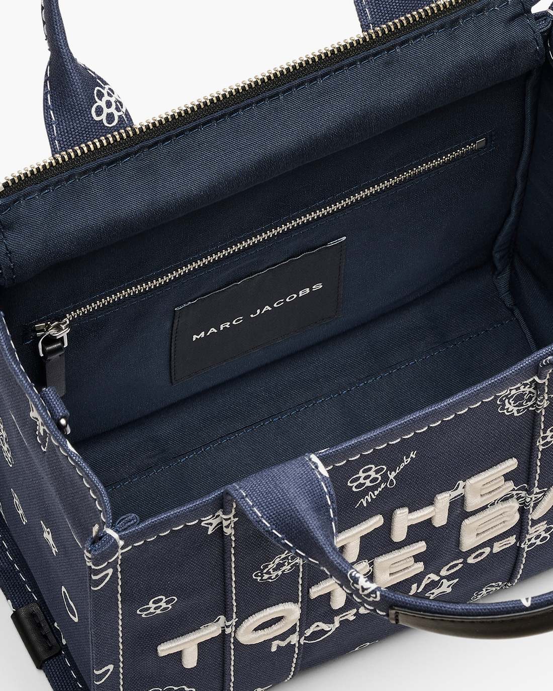 The Bandana Canvas Small Tote Bag Navy Multi