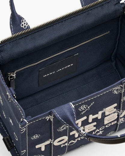 The Bandana Canvas Small Tote Bag Navy Multi