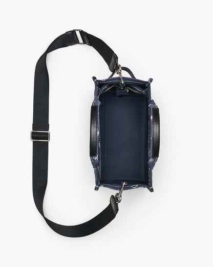 The Bandana Canvas Small Tote Bag Navy Multi