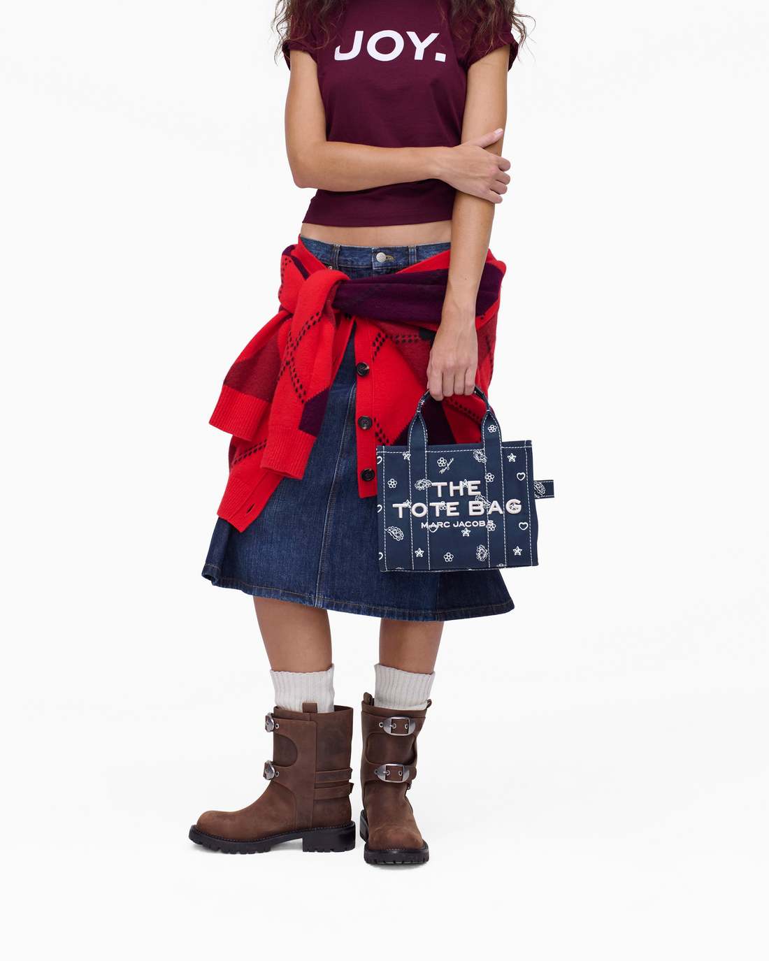 The Bandana Canvas Small Tote Bag Navy Multi
