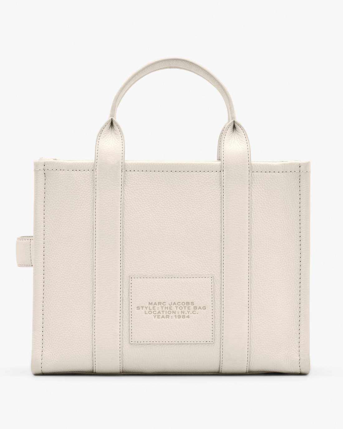 The Leather Medium Tote Bag Cotton/Silver