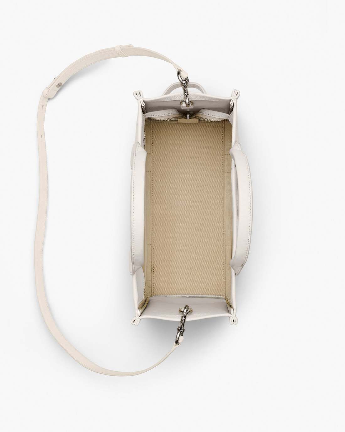 The Leather Medium Tote Bag Cotton/Silver