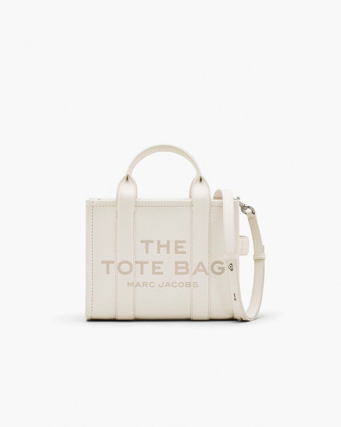 The Leather Small Tote Bag Cotton/Silver