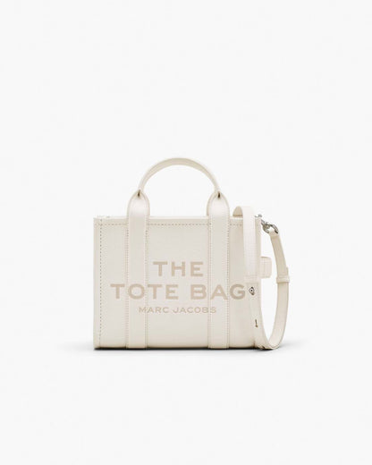 The Leather Small Tote Bag Cotton/Silver