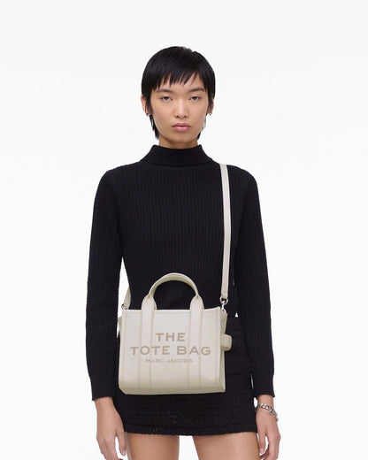 The Leather Small Tote Bag Cotton/Silver