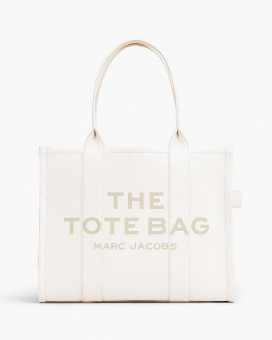 The Leather Large Tote Bag Cotton/Silver