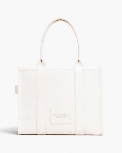 The Leather Large Tote Bag Cotton/Silver