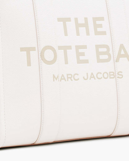 The Leather Large Tote Bag Cotton/Silver