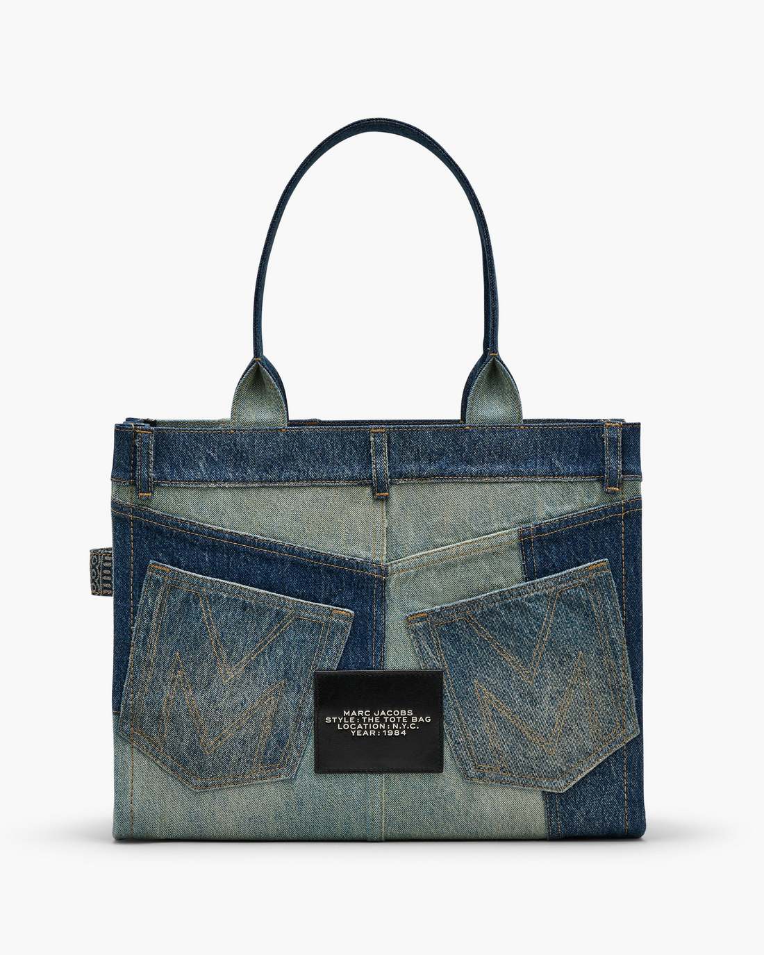 The Deconstructed Denim Large Tote Bag Indigo Multi