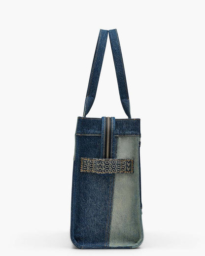 The Deconstructed Denim Large Tote Bag Indigo Multi