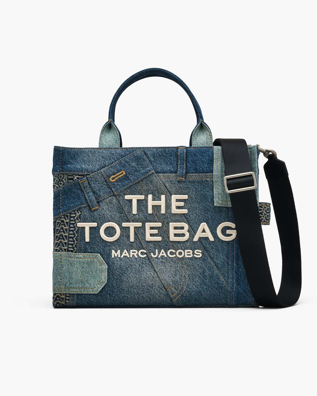 The Deconstructed Denim Medium Tote Bag Indigo Multi