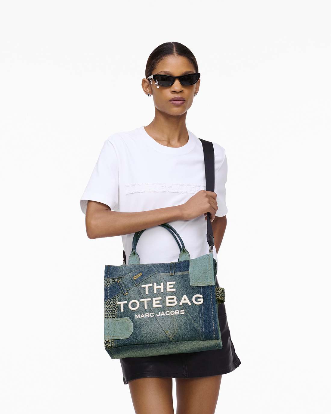 The Deconstructed Denim Medium Tote Bag Indigo Multi