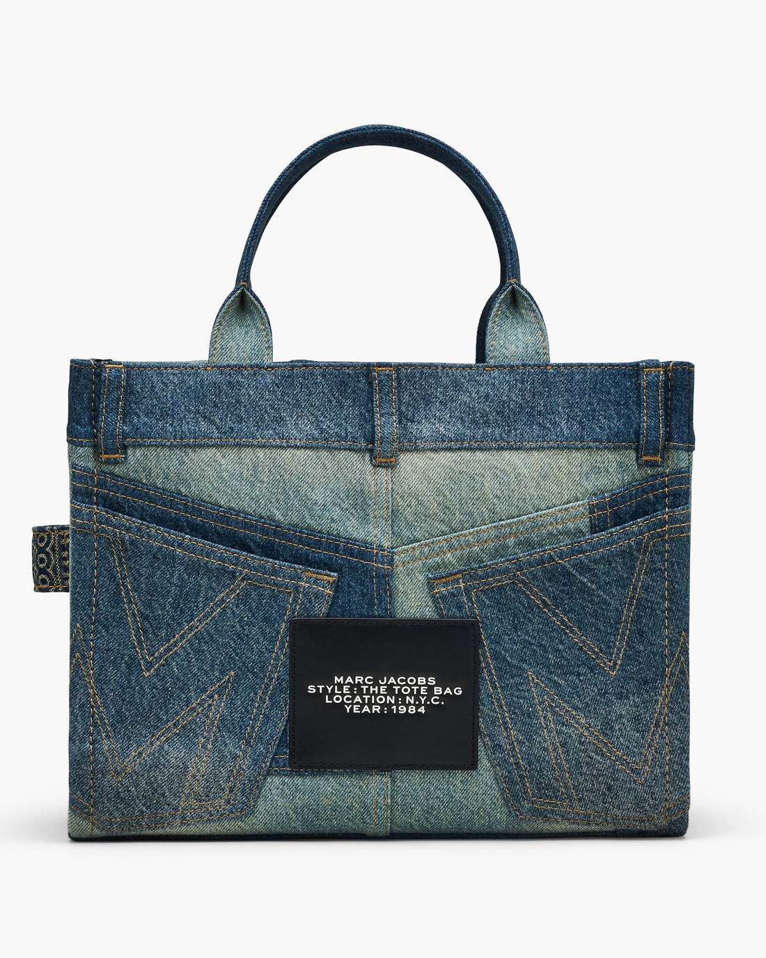 The Deconstructed Denim Medium Tote Bag Indigo Multi