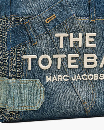 The Deconstructed Denim Medium Tote Bag Indigo Multi