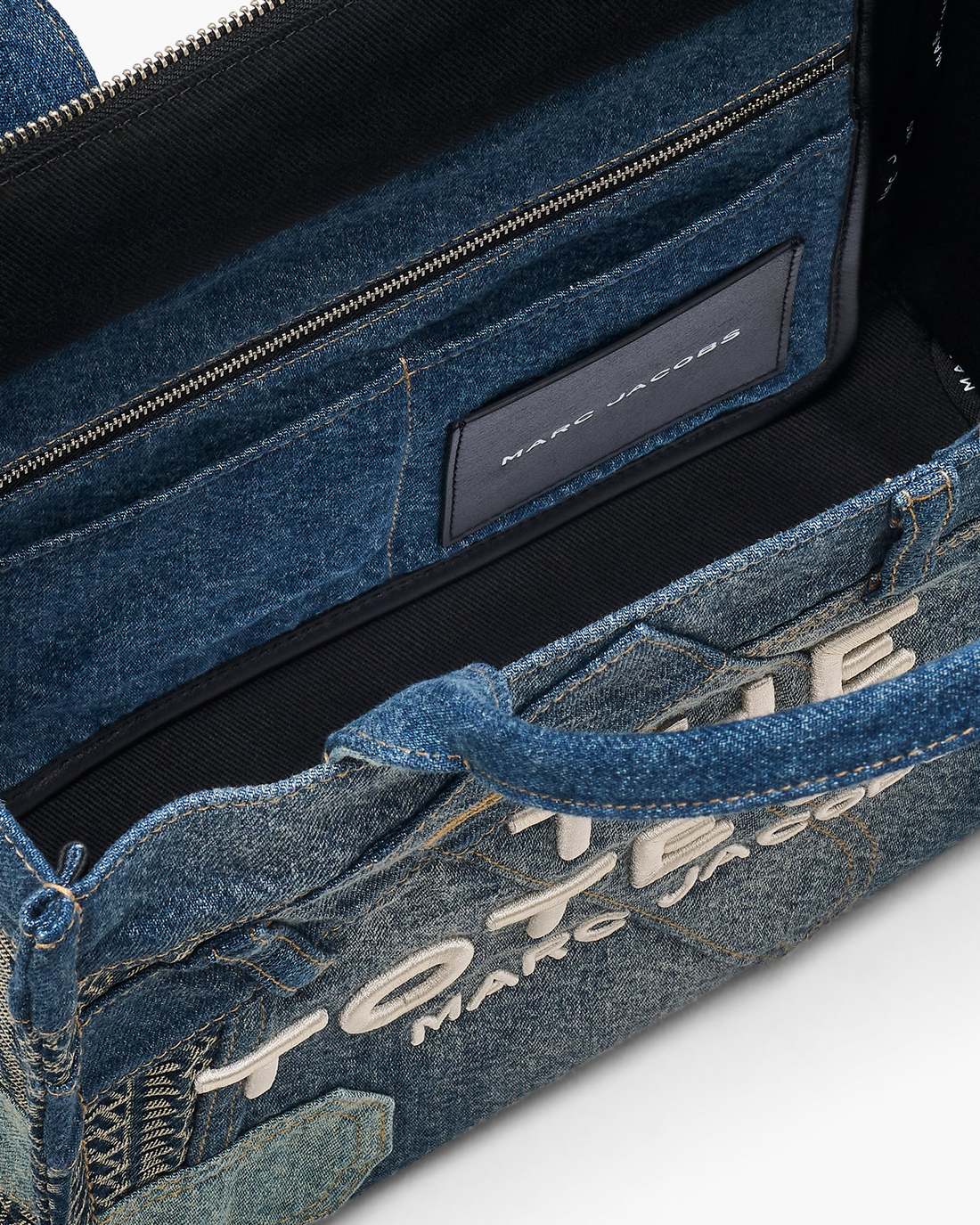 The Deconstructed Denim Medium Tote Bag Indigo Multi