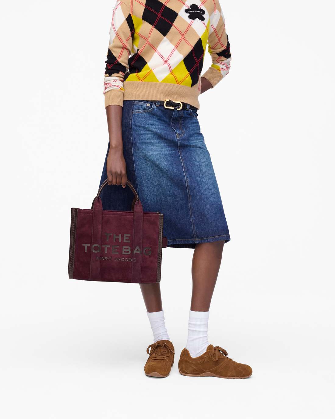 The Suede Medium Tote Bag Dark Plum