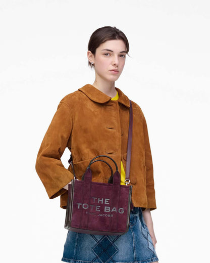 The Suede Small Tote Bag Dark Plum