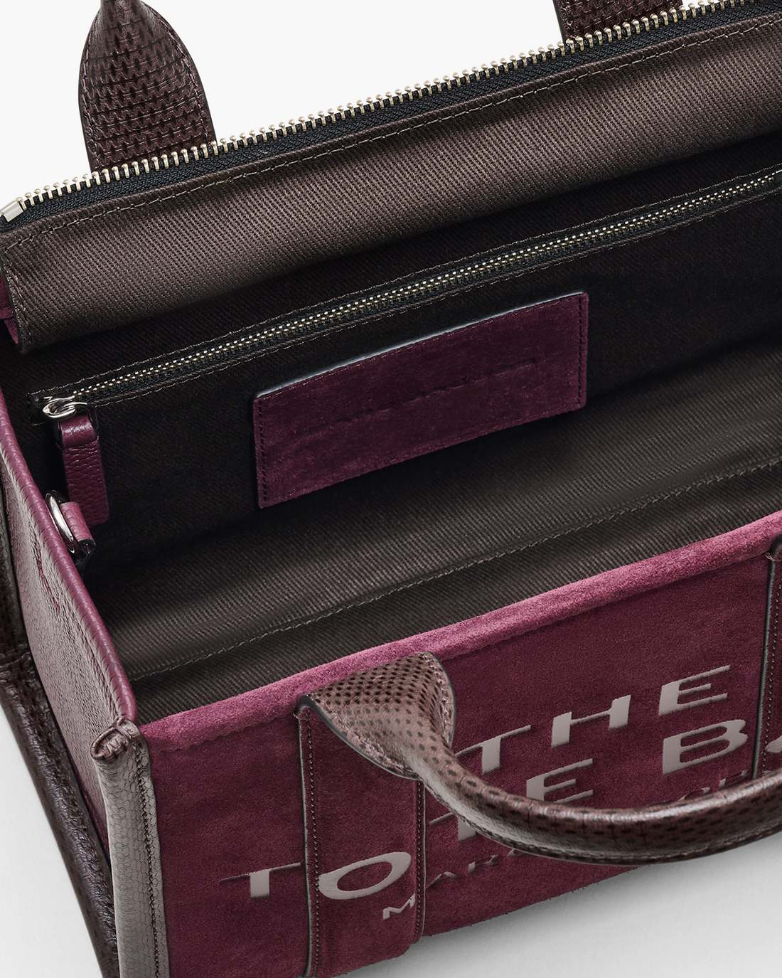 The Suede Small Tote Bag Dark Plum