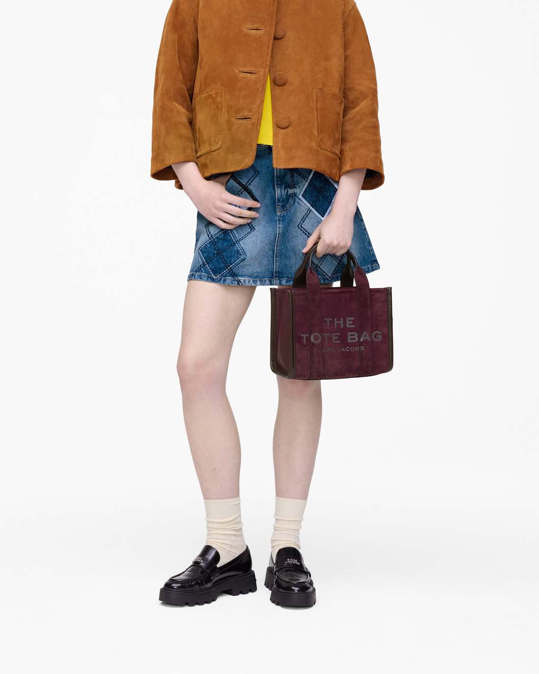 The Suede Small Tote Bag Dark Plum