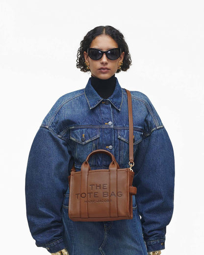 The Leather Small Tote Bag Argan Oil