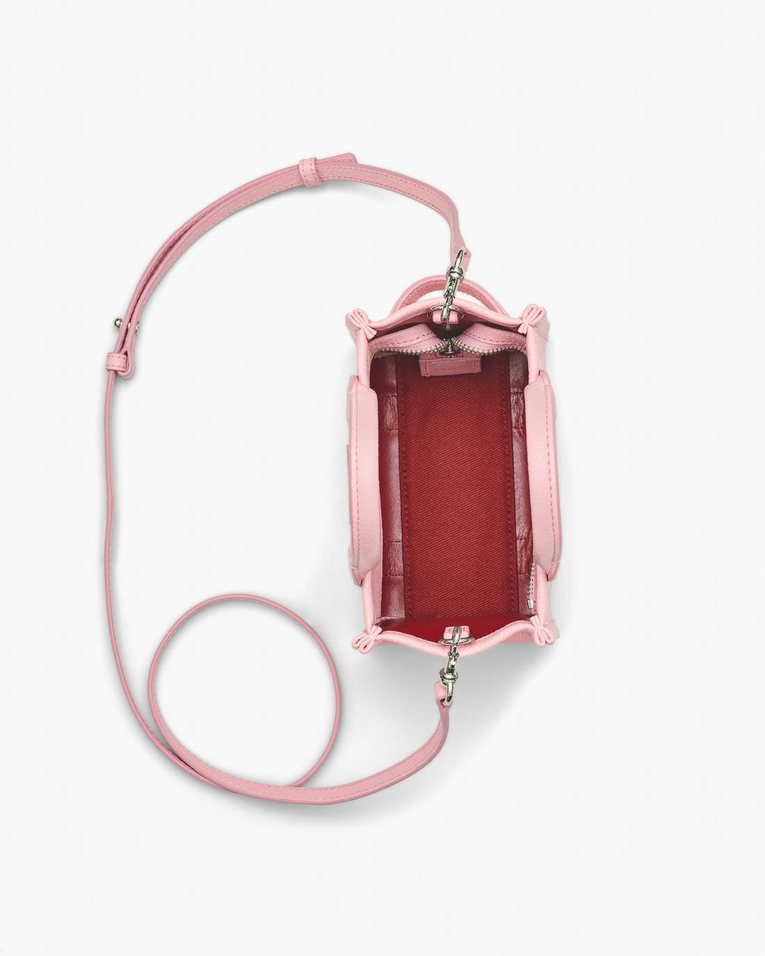 The Leather Crossbody Tote Bag Ribbon Pink