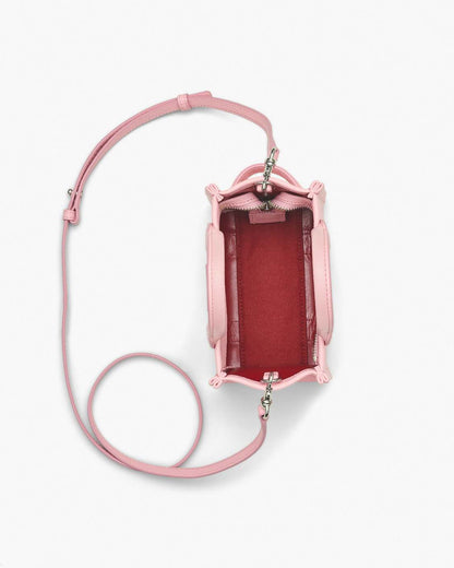 The Leather Crossbody Tote Bag Ribbon Pink