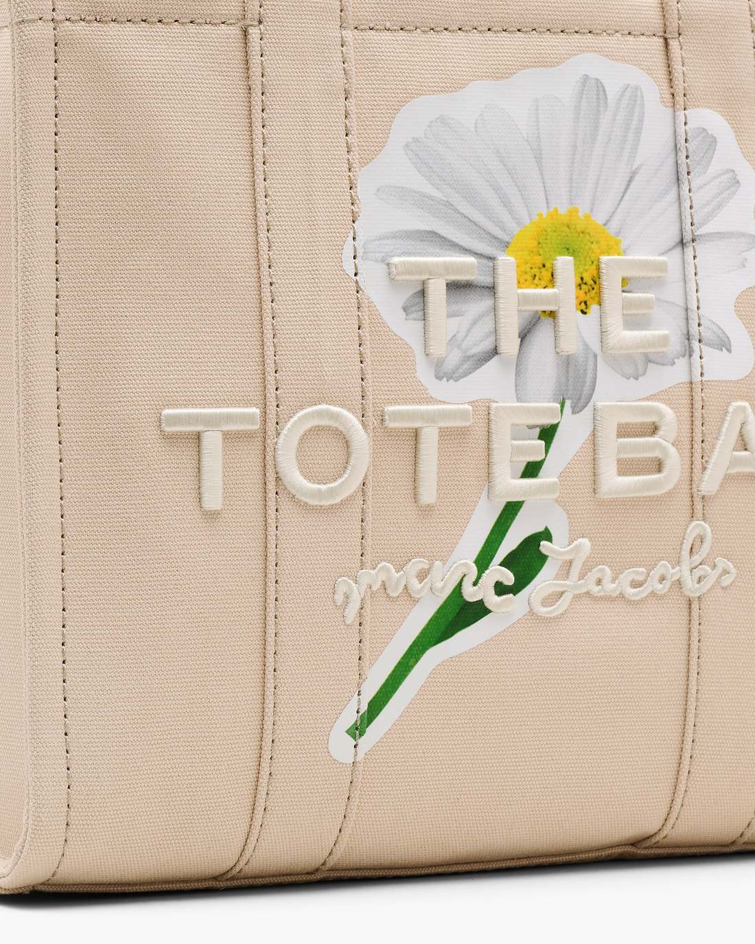 The Daisy Script Canvas Medium Tote Bag Cloud White Multi