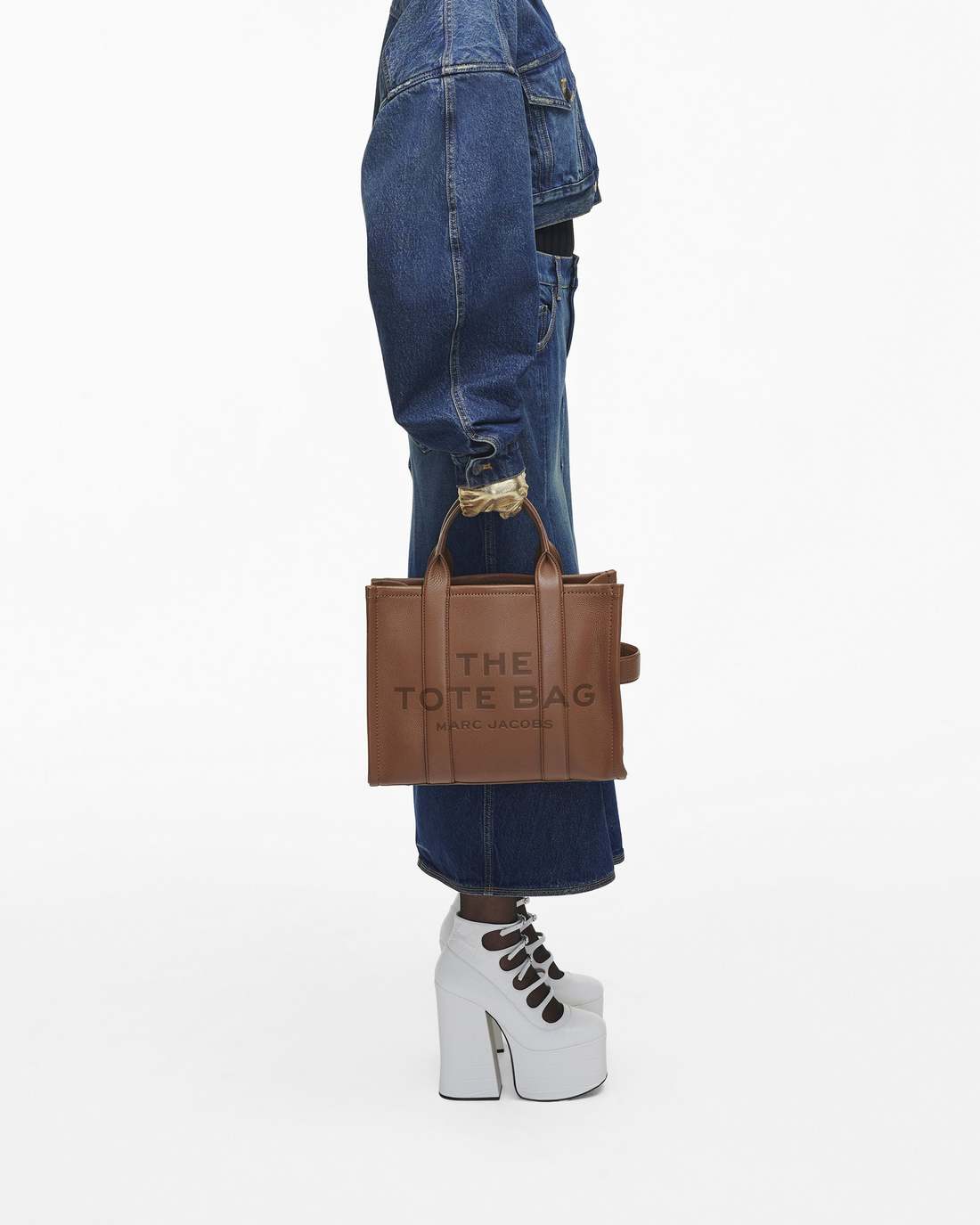 The Leather Medium Tote Bag Argan Oil