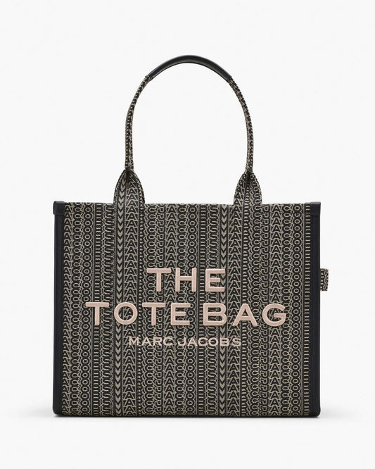 The Monogram Jacquard Large Tote Bag Beige Multi
