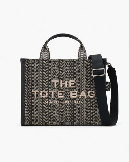 The Monogram Jacquard Medium Tote Bag Beige Multi