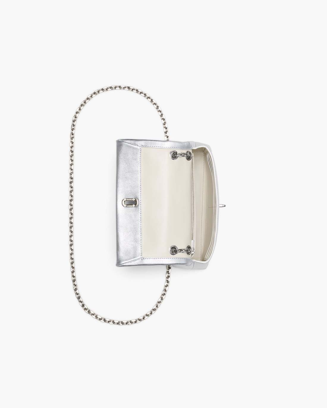 The Metallic Dual Chain Mini Bag Silver