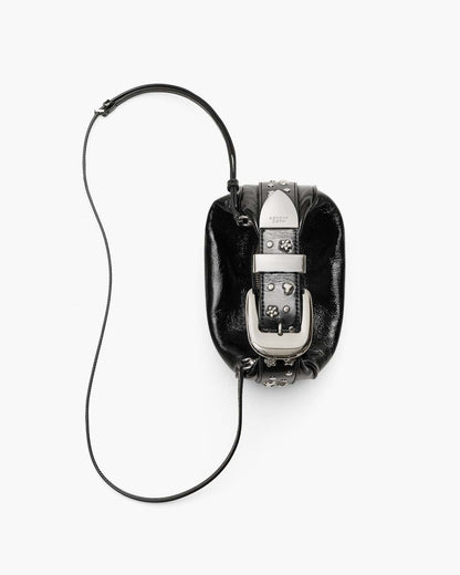 The Crinkle Patent Party Bag Black